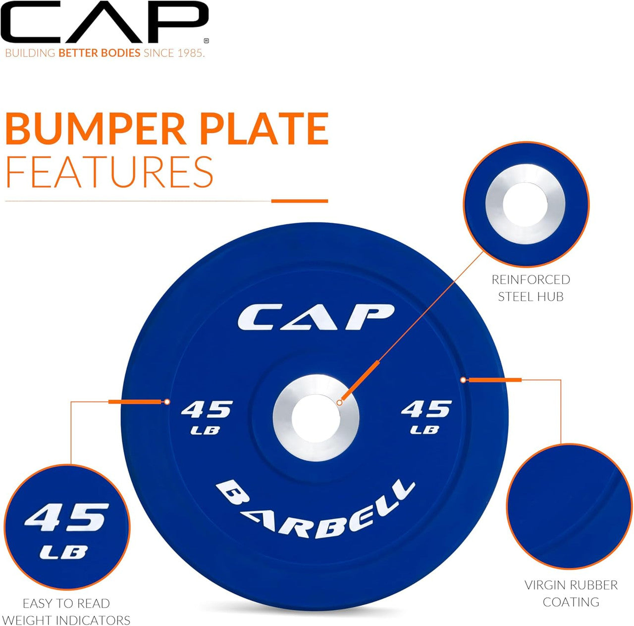 CAP Barbell 45 lb Competition Bumper Plate, Blue