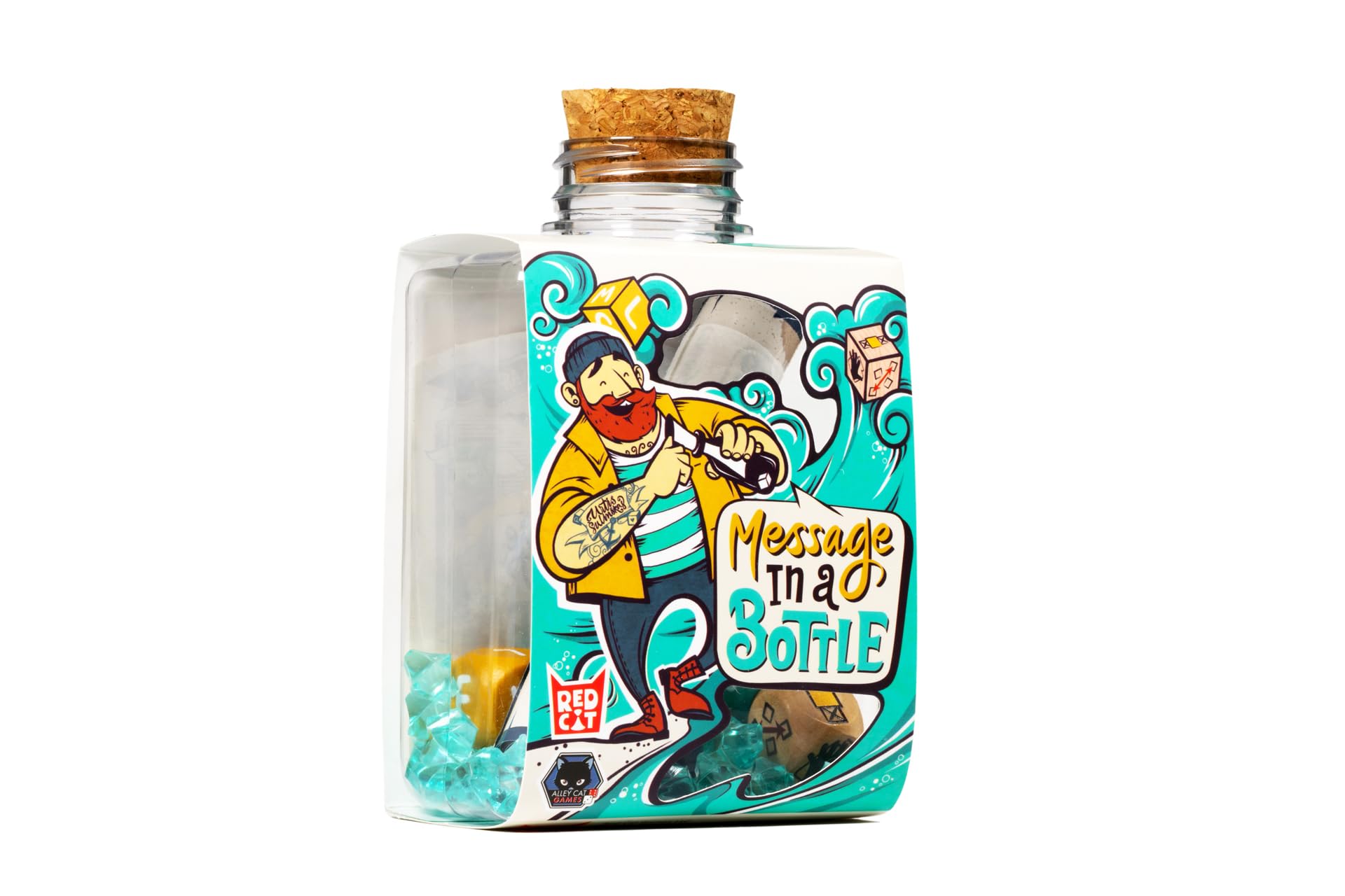 Message in a Bottle by Alley Cat Games | Ages 8+ | 2-6 Players | Fast-Paced Dice Shaking Vocabulary Challenge for Family Game Night
