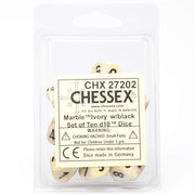 d10 Clamshell Marble Ivory with Black (10)