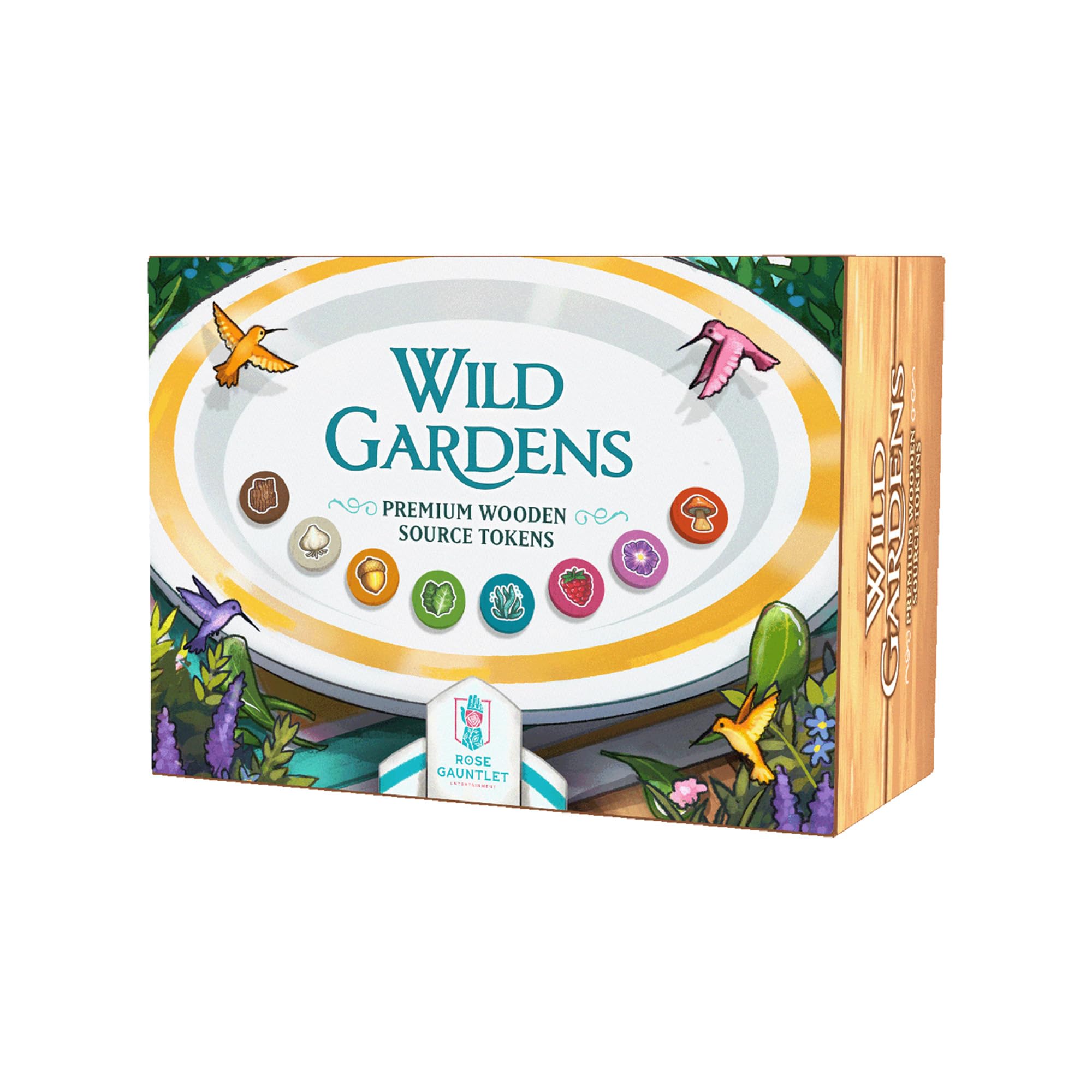 Rose Gauntlet: Wild Gardens - Premium Wooden Source Pack - Upgrade Set, Cozy Family Board Game Accessory, Strategy Solo Foraging Game Accessory