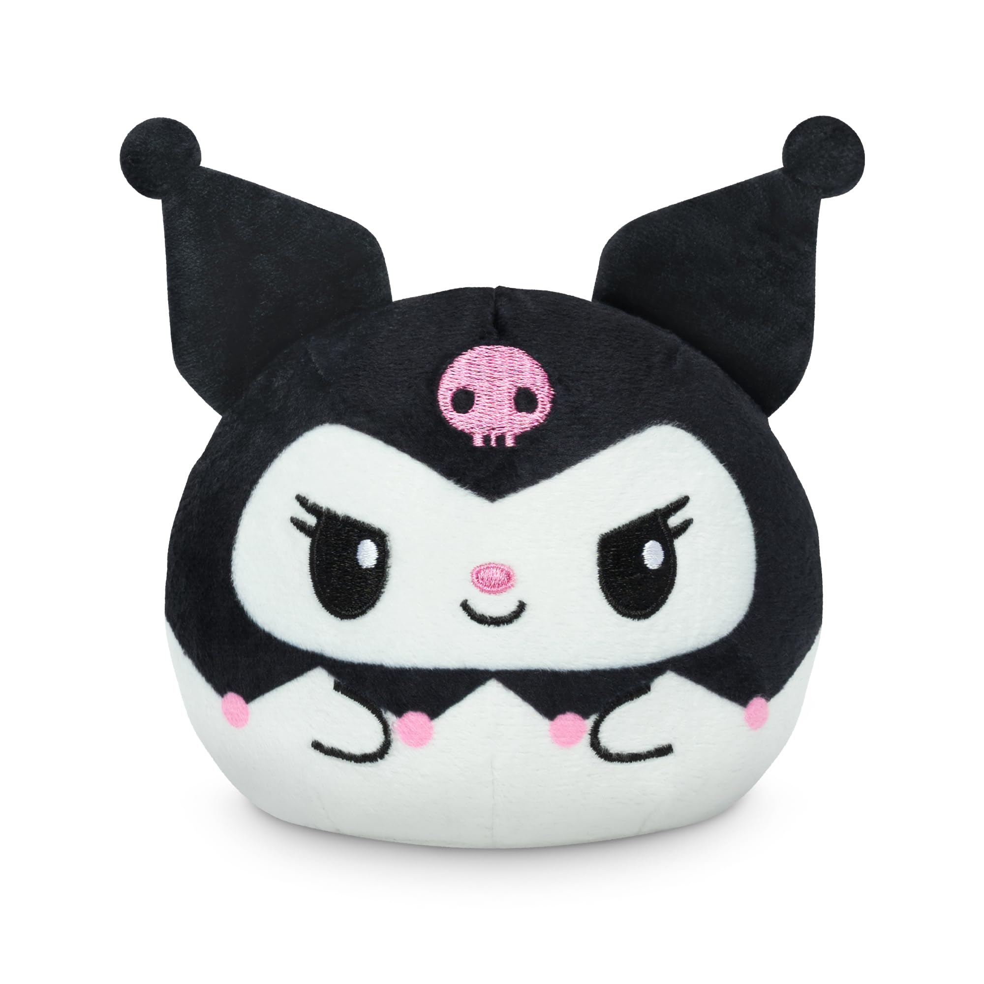 TeeTurtle Reversible Sanrio Kuromi and My Melody Plushie 4-Inch Cute Kawaii Two-Sided Flip Plush Toy with Embroidered Details - Cute Mini Collectible Plush for Kids, Teens, and Adults