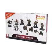 Dungeons & Lasers: Dwarven Miners DND Miniatures Set - 6 Model Set with Accessories - 5e Compatible 28-32mm Scale - Assembly and Painting Required - for 14 Years +