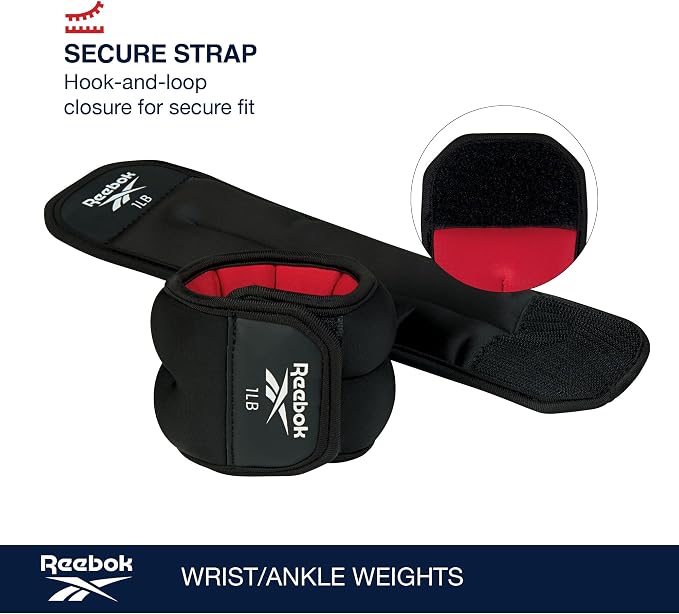 Reebok Soft Wrist & Ankle Weights 2Lb Pair - Black