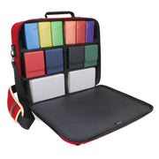 ENHANCE Designer Edition TCG Bag - MTG Shoulder Bag with Customizable Dividers & Accessory Pocket for Deck Boxes, Dice - Card Storage Compatible with Magic the Gathering, Lorcana (Red)