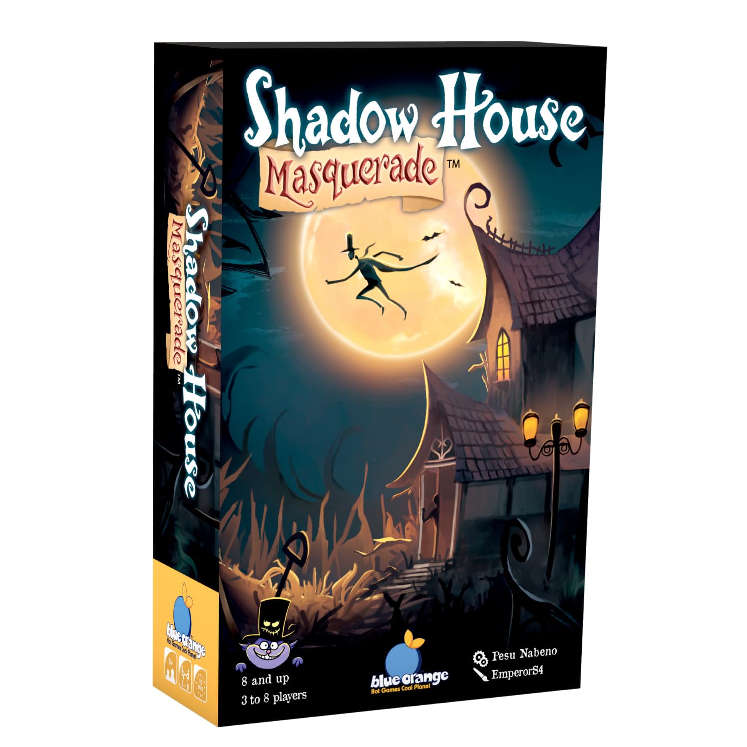 Shadow House Masquerade Bluffing Card Game - Family or Adult Deduction Party Game for 2 to 8 Players by Blue Orange Games. Recommended for Ages 8 & Up.