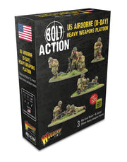 Warlord Bolt Action US Airborne (D-Day) Heavy Weapons Platoon Tabletop Miniatures - Plastic Miniature WW2 Soldiers Set, Table Top 28mm Military Minifigures for Adults - Gaming Figurines Pack