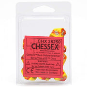 d10 Clamshell Gemini Red and Yellow with Silver (10)