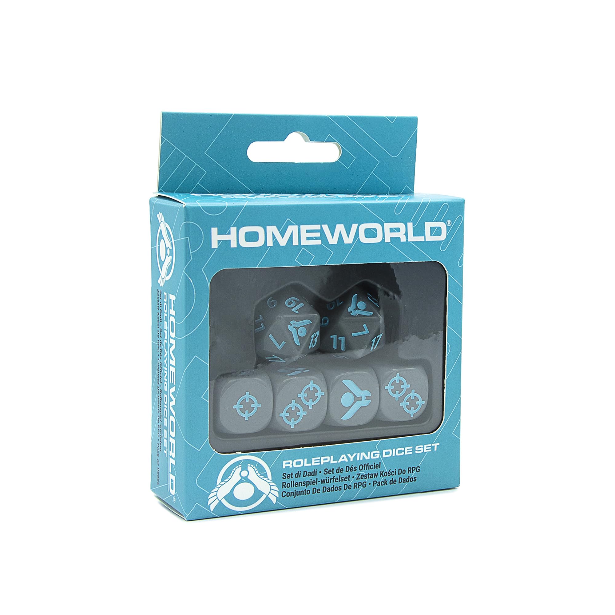 Modiphius Homeworld Revelations Dice Set (6) - Grey with Blue Accents