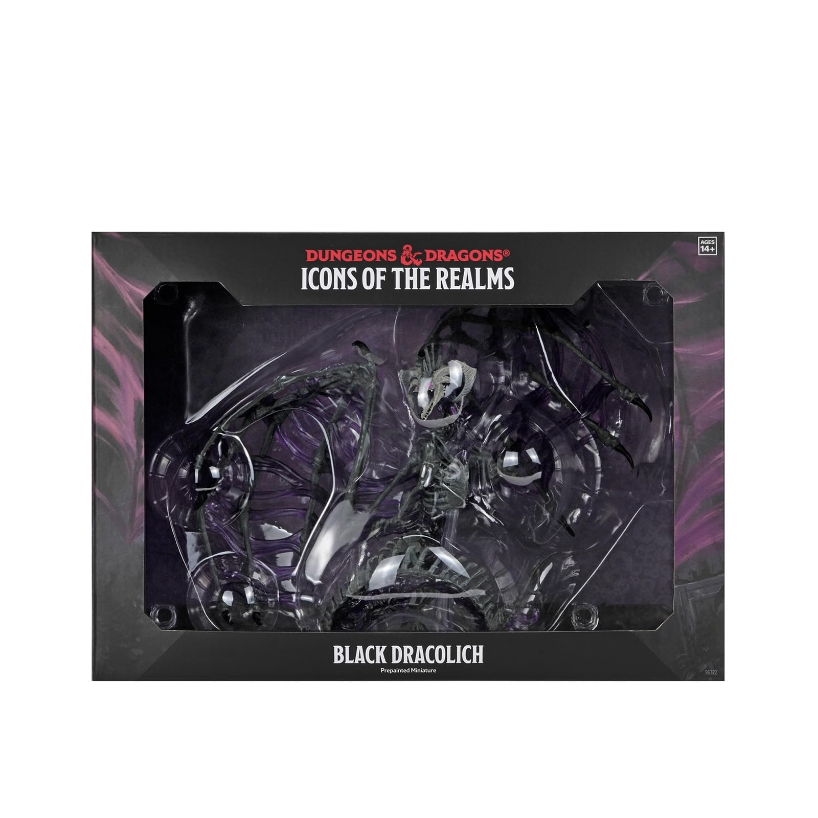 WizKids D&D Icons of The Realms: Black Dracolich Boxed Miniature (Gargantuan)
