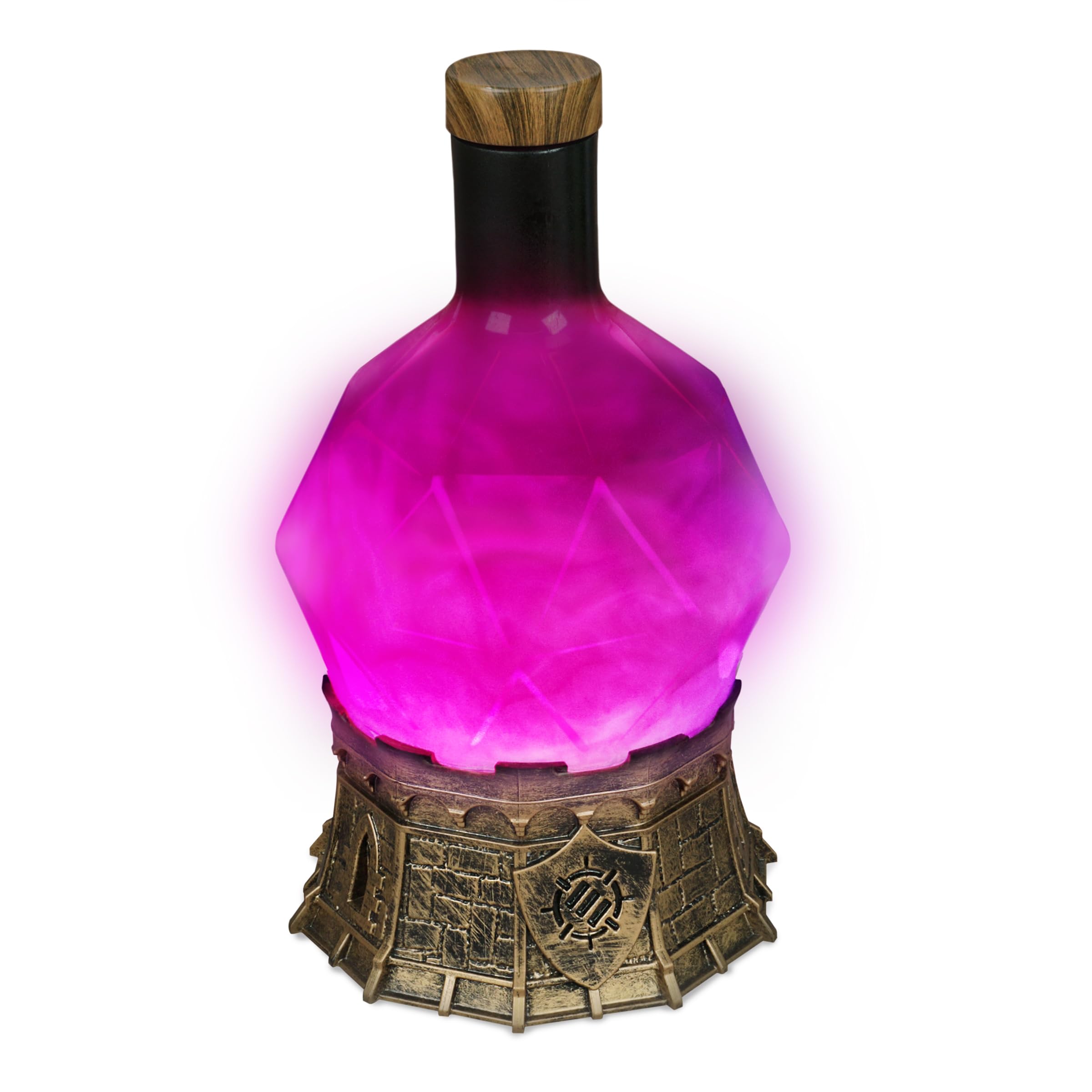 Enhance Gaming Sorcerer's Potion Light with Swirling Mystical Brew - Potion Bottle Mood Light Prop for Tabletop Game Immersion, Playroom, Desk Decor - Soft Glowing Whirling Potion (Purple Elixir)