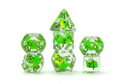 FanRoll Dragon StormTM Inclusion Resin Dice Set: Green Dragon