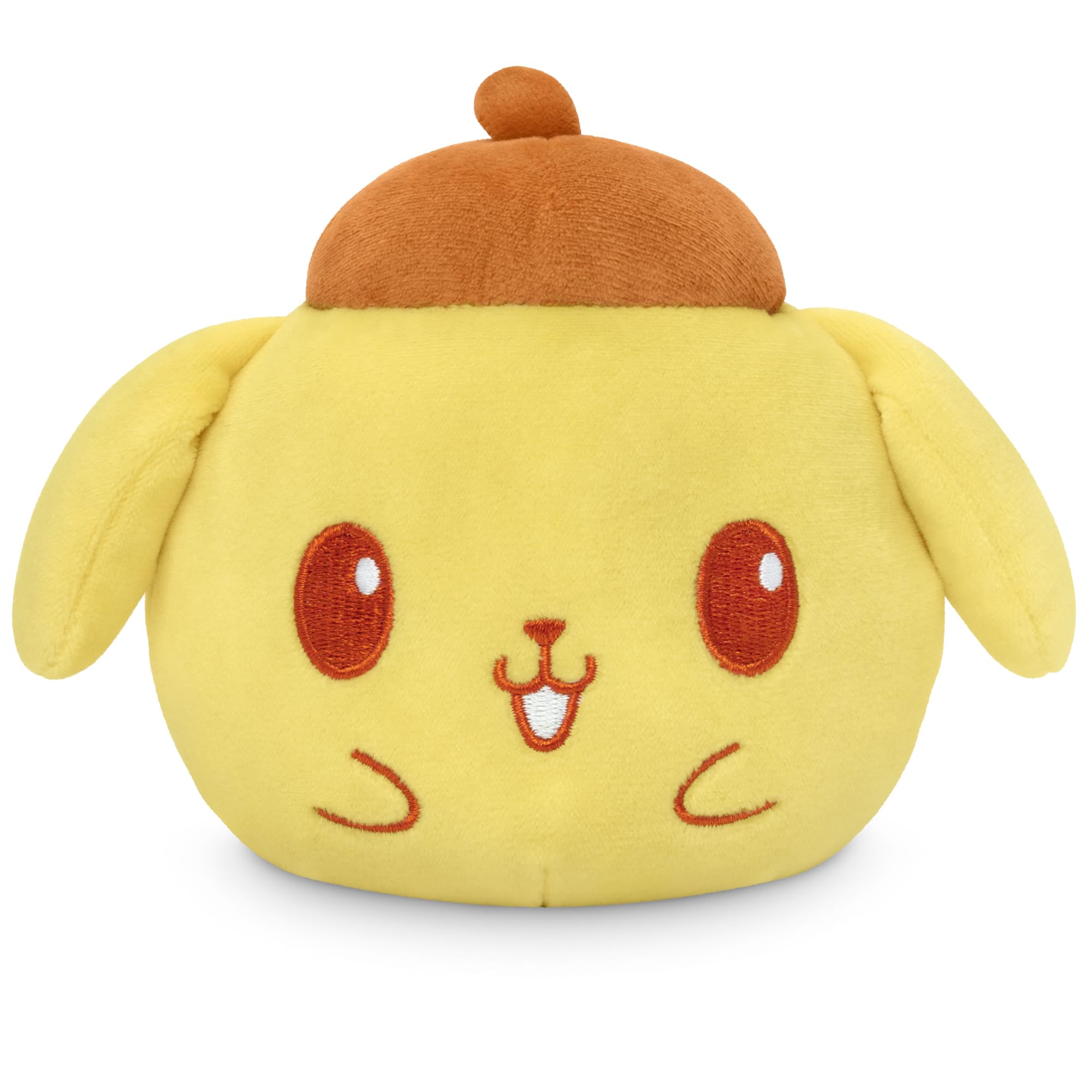 TeeTurtle Reversible Sanrio Pompompurin and Badtz-Maru Plushie 4-Inch Two-Sided Flip Plush Toy with Embroidered Details - Cute Mini Collectible Plush for Kids, Teens, and Adults