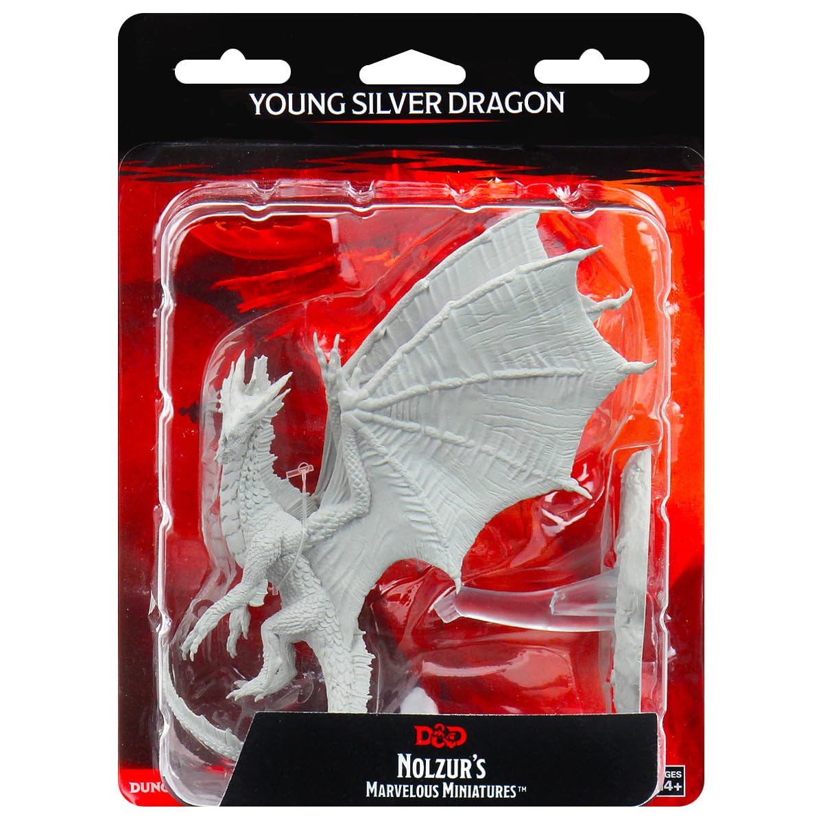 D&D: Nolzur's Marvelous Minis: Young Silver Dragon W11 (Unpainted)