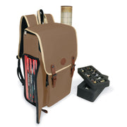 ENHANCE Designer Edition DnD Backpack - Stylish RPG Backpack for Dungeons and Dragons - Travel DnD Bag fits 4 Books and Binder with Miniature Storage, Map Holder, Comfortable Shoulder Straps (Tan)