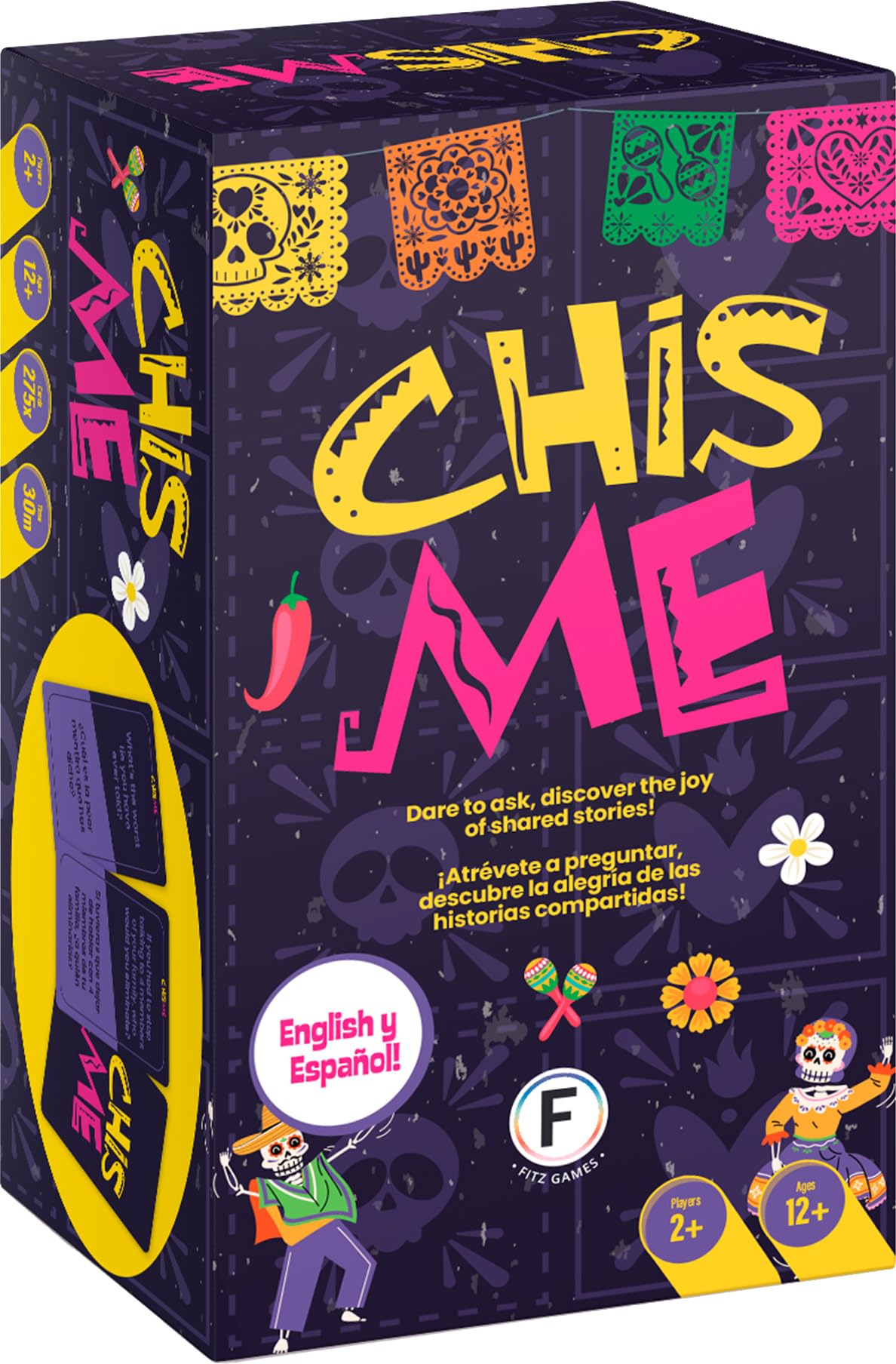 Chisme Party Game - The Realest Spanish Party Game with 275 Hilarious Bilingual Question Cards to Spark Conversation, for Kids & Adults Ages 12+, 2+ Players, 30 Minute Playtime, Made by Fitz