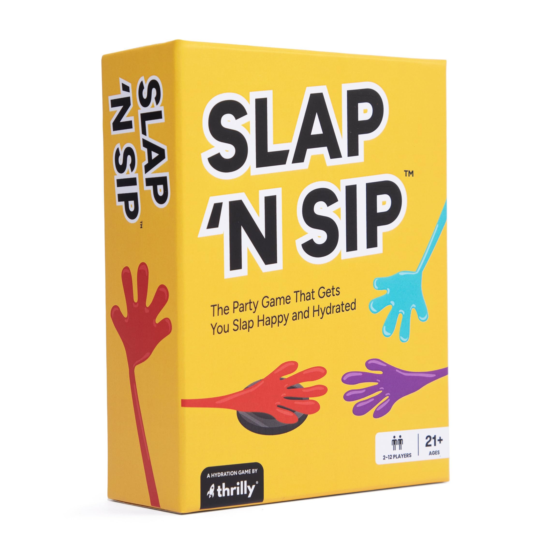 Slap N Sip A Hilarious Drinking Game with Sticky Hands, 200 Cards & A Sip Chip, Fast-Paced Adult Party Game for Game Nights, Funny Gift for Adults Ages 21+