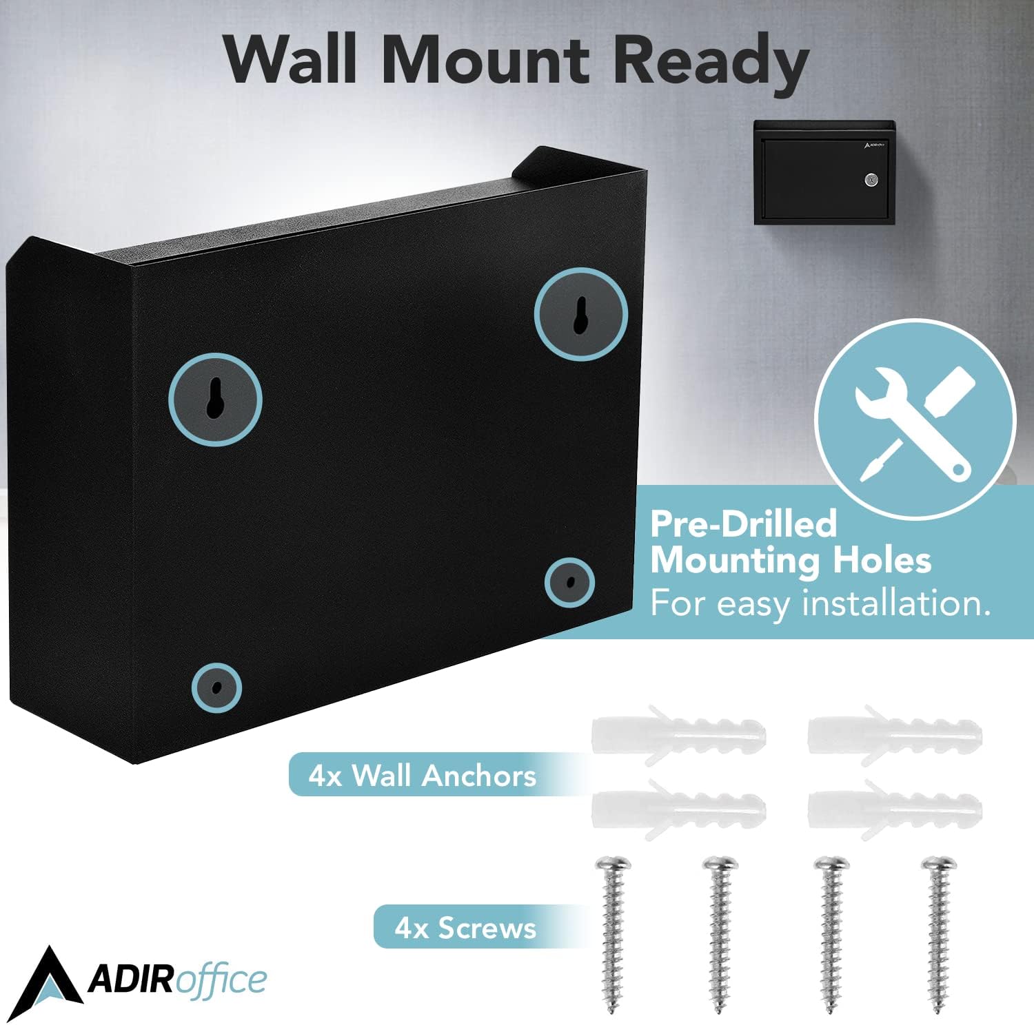 Medium Size Black Steel Multi-Purpose Suggestion Drop Box with Suggestion Cards