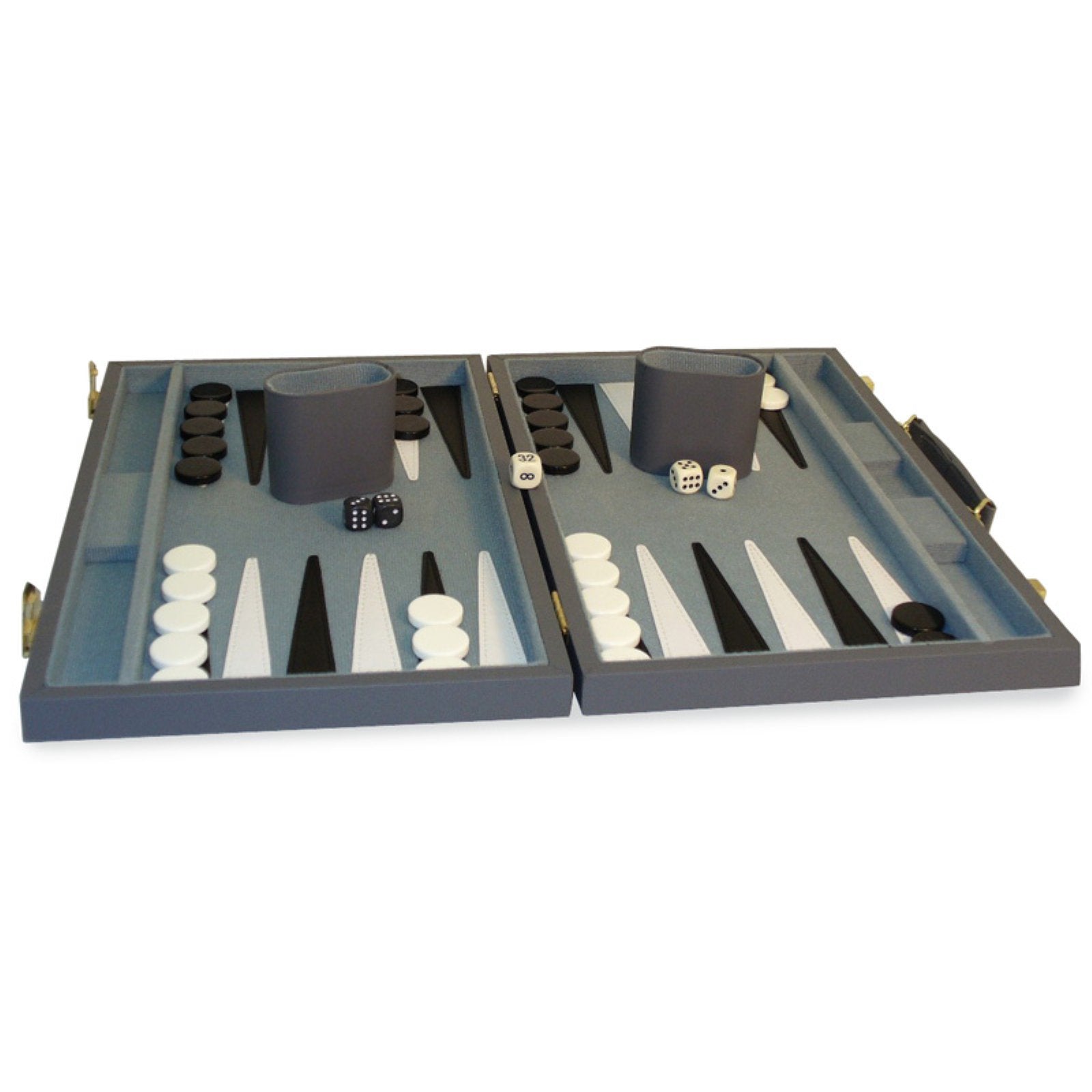 Worldwise Imports 18" Grey Vinyl Backgammon