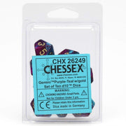 d10 Clamshell Gemini Purple and Teal with Gold (10)