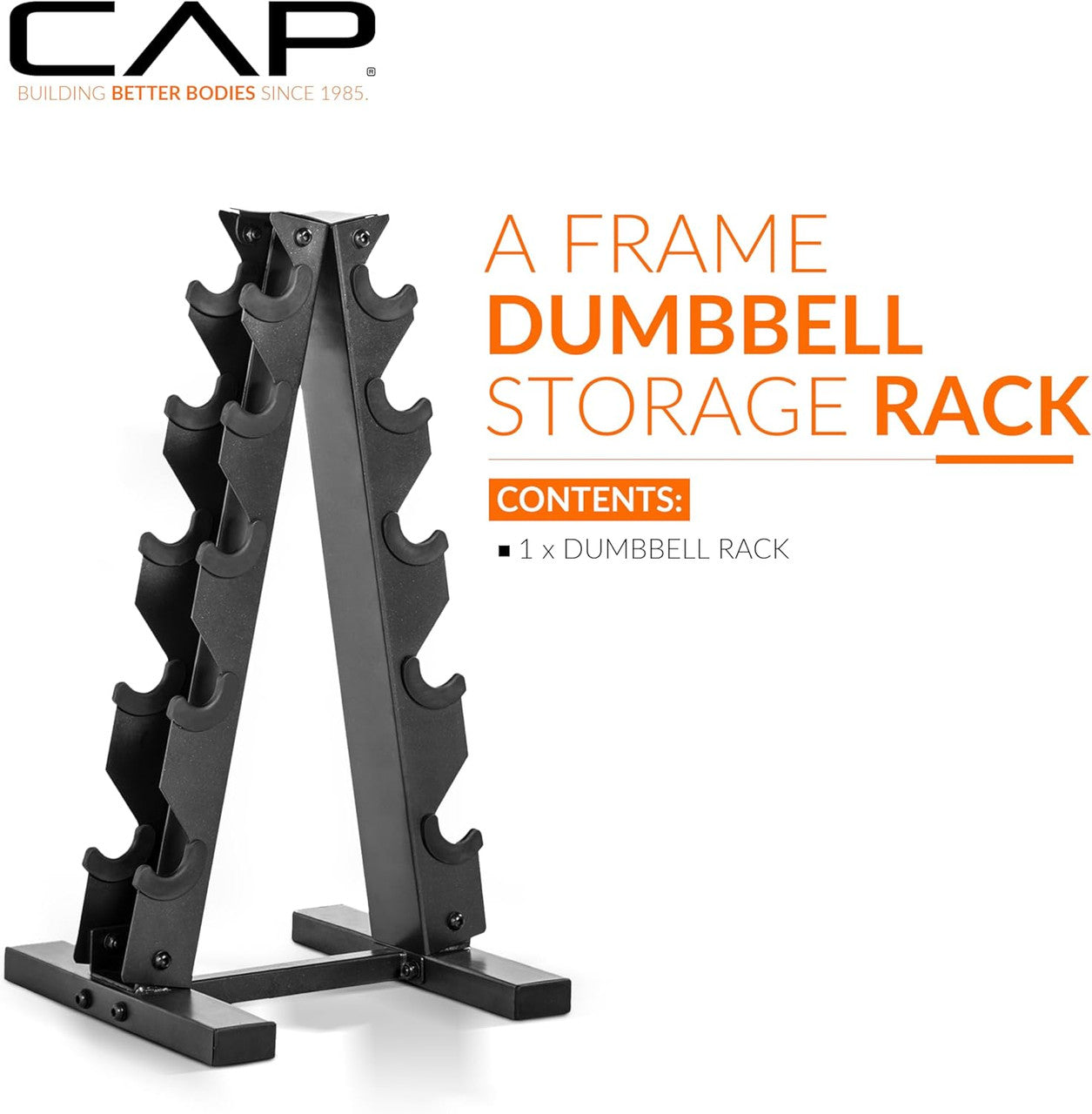 CAP Barbell A-style Dumbbell Metal Storage Rack - White