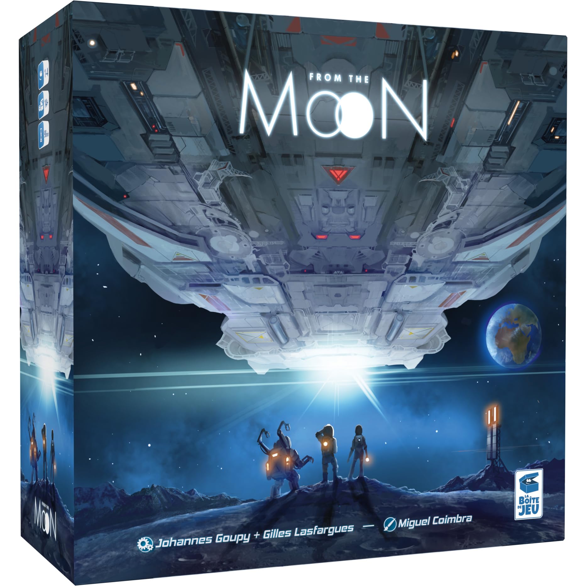 LA BOITE DE JEU From The Moon | Competitive Strategy Board Game for Teens & Adults | Complete Space Survival Missions Before Earth Ends | Detailed Moon Rover Miniatures | 14+ | 1 to 4 Players | 90 Min