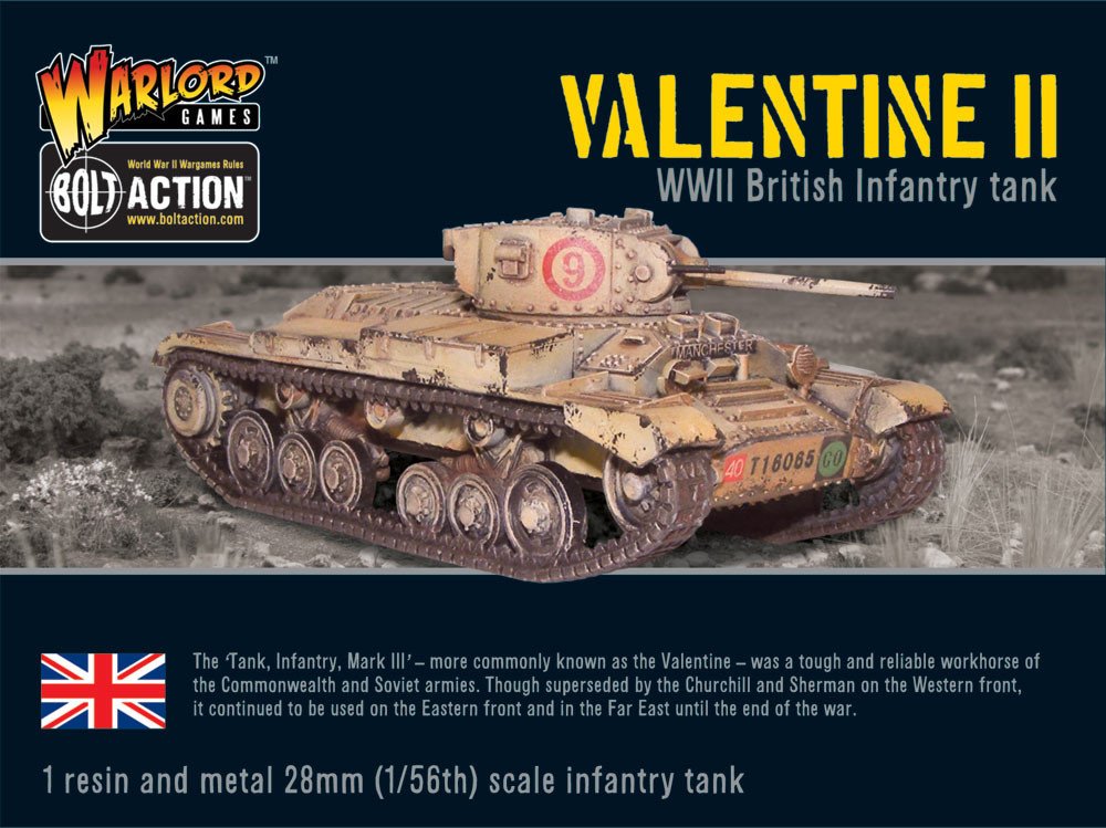 Valentine II Cruiser Tank, Bolt Action Wargaming Miniatures