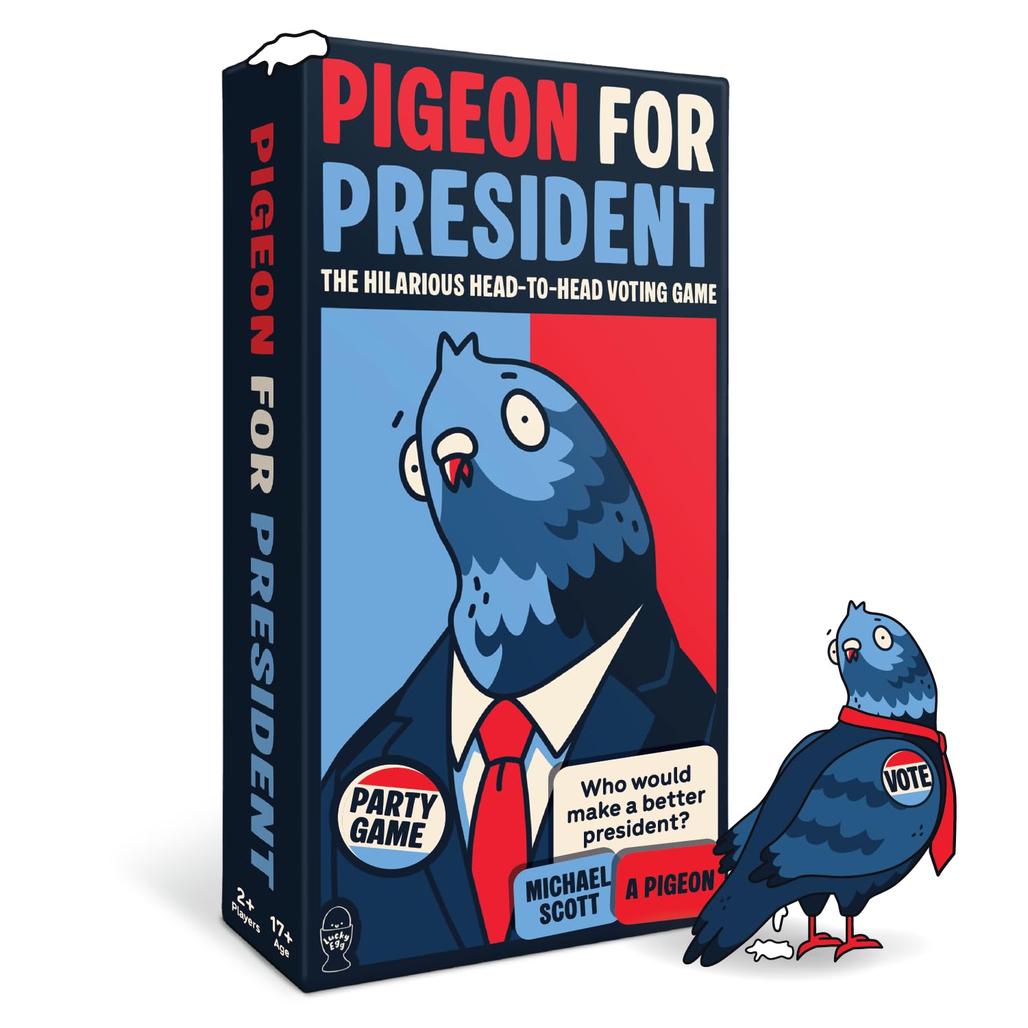 Lucky Egg Pigeon for President – The World’s Most Ridiculous Debates Fun Party Games | 250 Characters, 100 Hilarious Scenarios | Card Games for Adults, 2+ Players, Ages 17+, 30+ Minutes