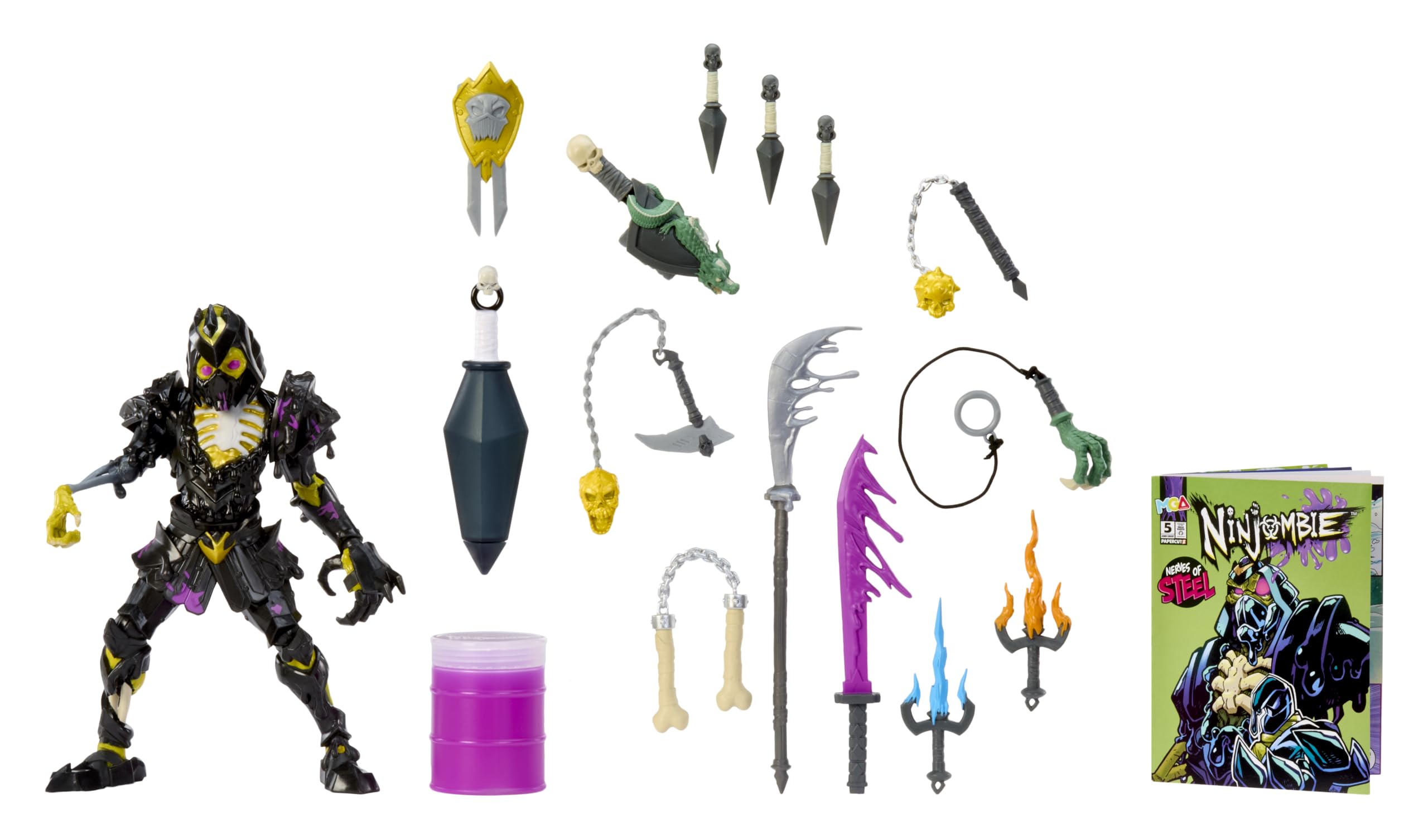 Ninjombie Deluxe Action Figure - Jonin Knight, Boys Action Ninja Zombie Slime Action Figure, Ages 6 +