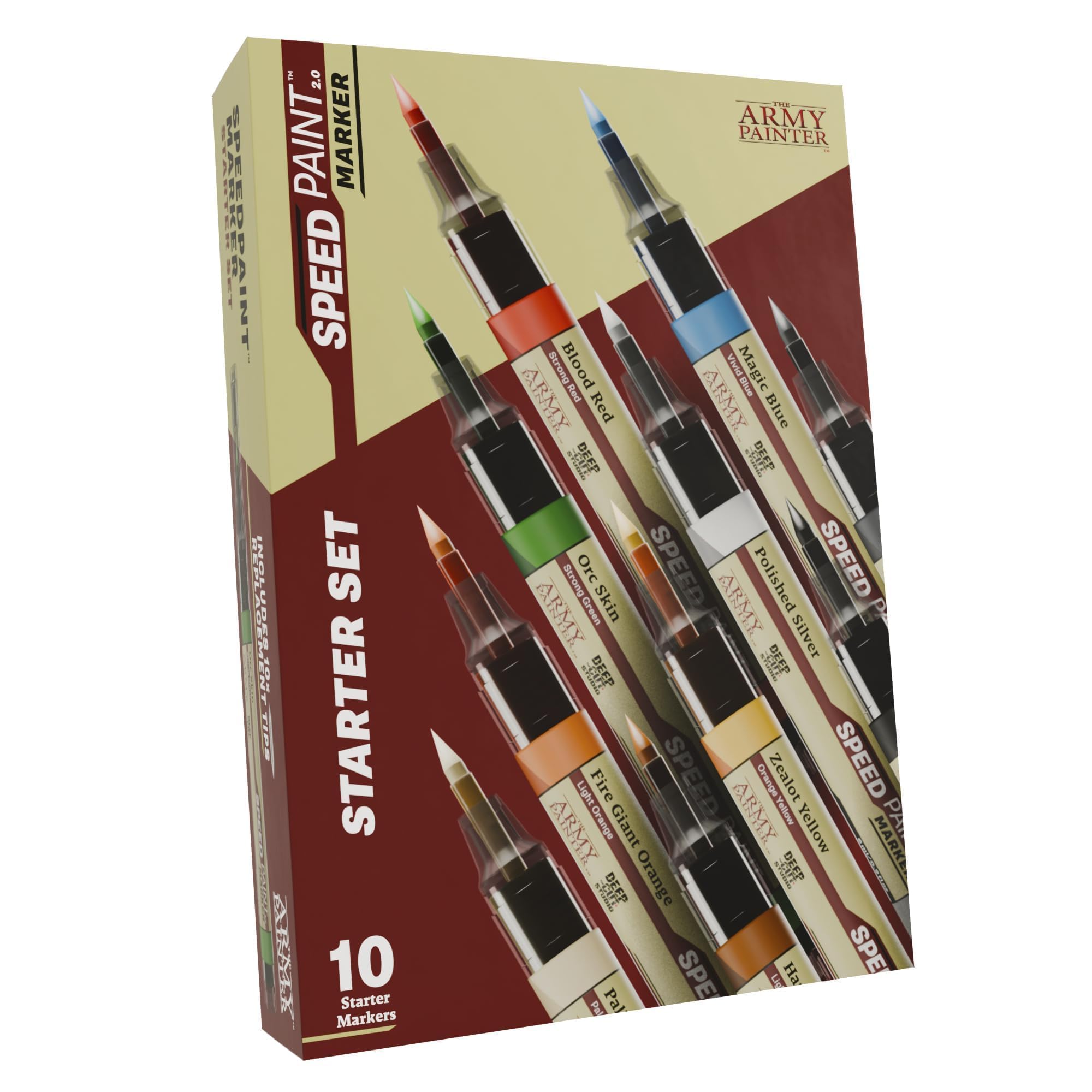 The Army Painter, Speedpaint Marker Starter Set, 10 x 6ml Speedpaint 2.0 Markers, 9 Contrast Paint Markers & 1 Metallic Acrylic Paint Marker