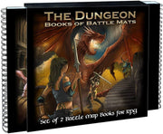 Dungeon Books of Battle Mats – Modular RPG Dungeon Map Book Set for Tabletop Role-Playing Games, Lay-Flat Wipe-Clean Battle Maps for D&D, Pathfinder & Fantasy Adventures (2-Book Slipcase Set)