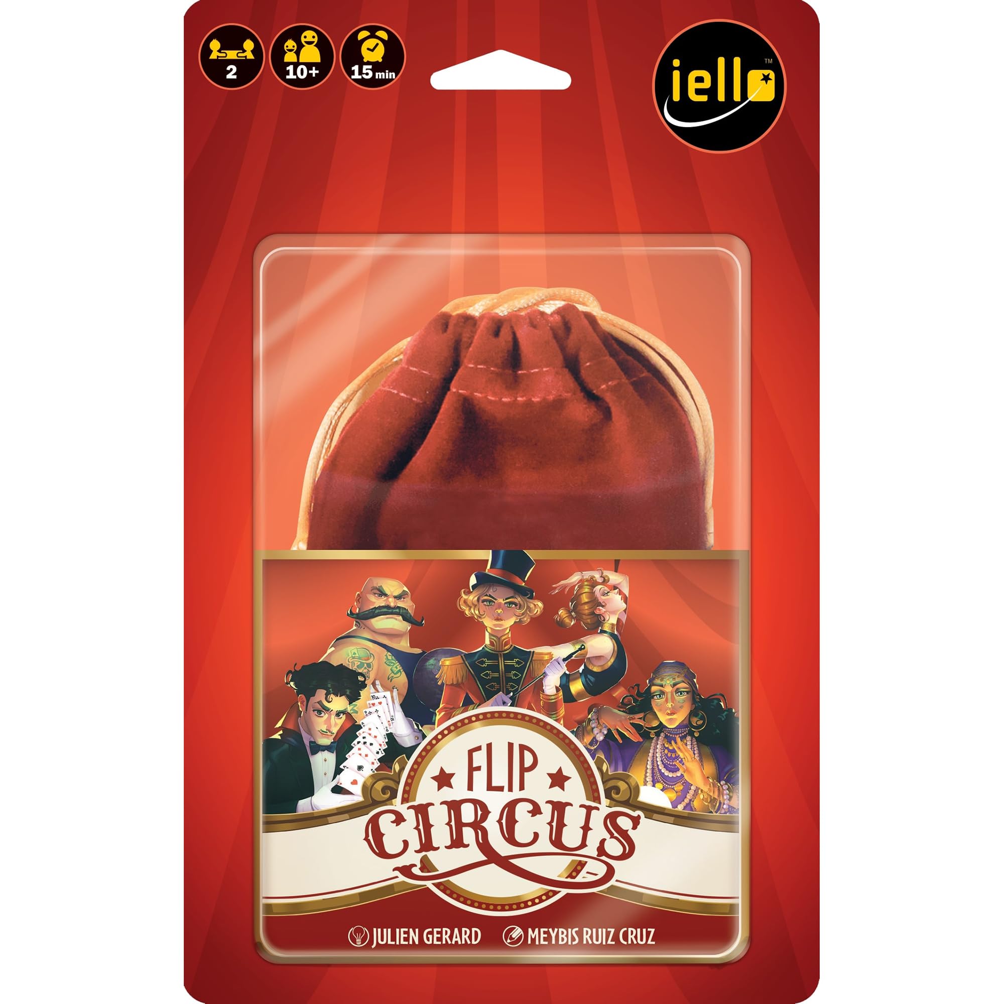 IELLO: Flip Circus - Competitive Puzzle Token & Tile Game, Memory & Deduction, Family Game, Ages 10+, 2 Players - Play as Teams for 4 Players, 15 Min