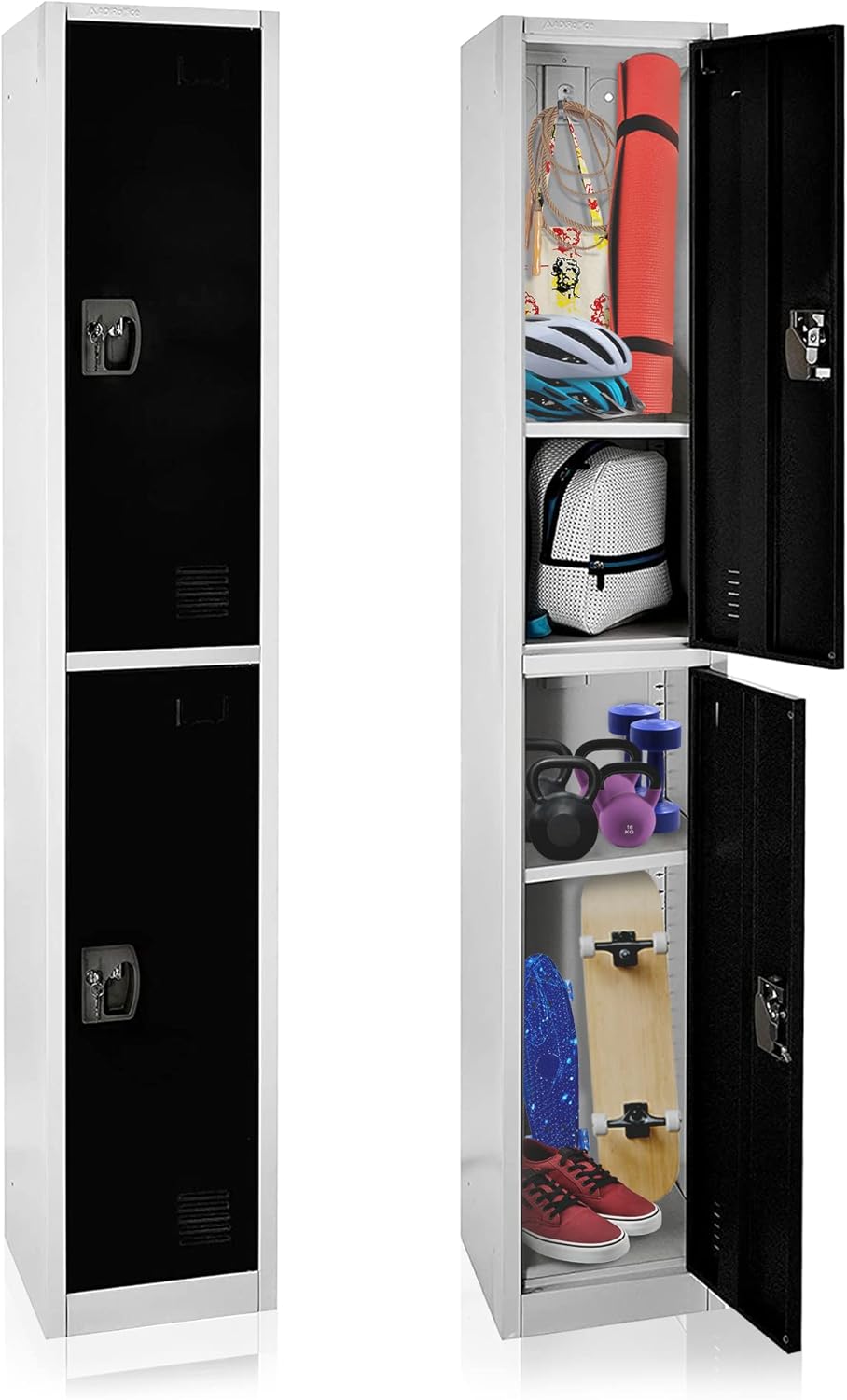 72 in. H x 12 in. W Double-Compartment Steel Storage Locker