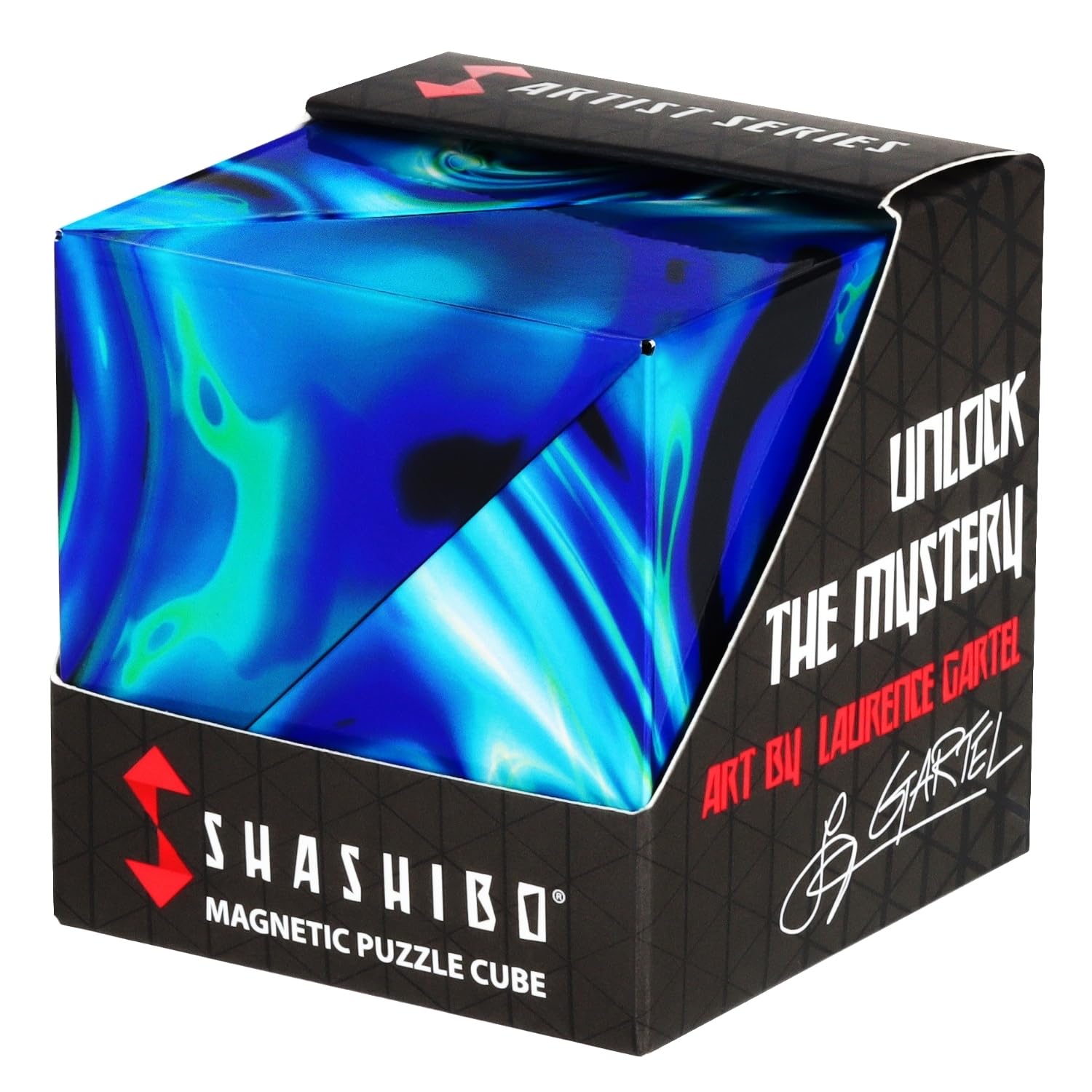 Shashibo Shape Shifting Box - STEM Fidget Toy with Ultra Strong Magnets - Sensory Puzzle Cube Transforms Into 100+ Shapes, Easter Basket Stuffers Gift for Kids, Teens, and Adults (Mystic Ocean)