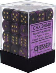 Chessex DND Dice Set- D&D Dice-12mm Gemini Black, Purple, and Gold Polyhedral Dice Set- for Dungeons and Dragons Dice Includes 36 Dice – D6, Various, (CHX26840)