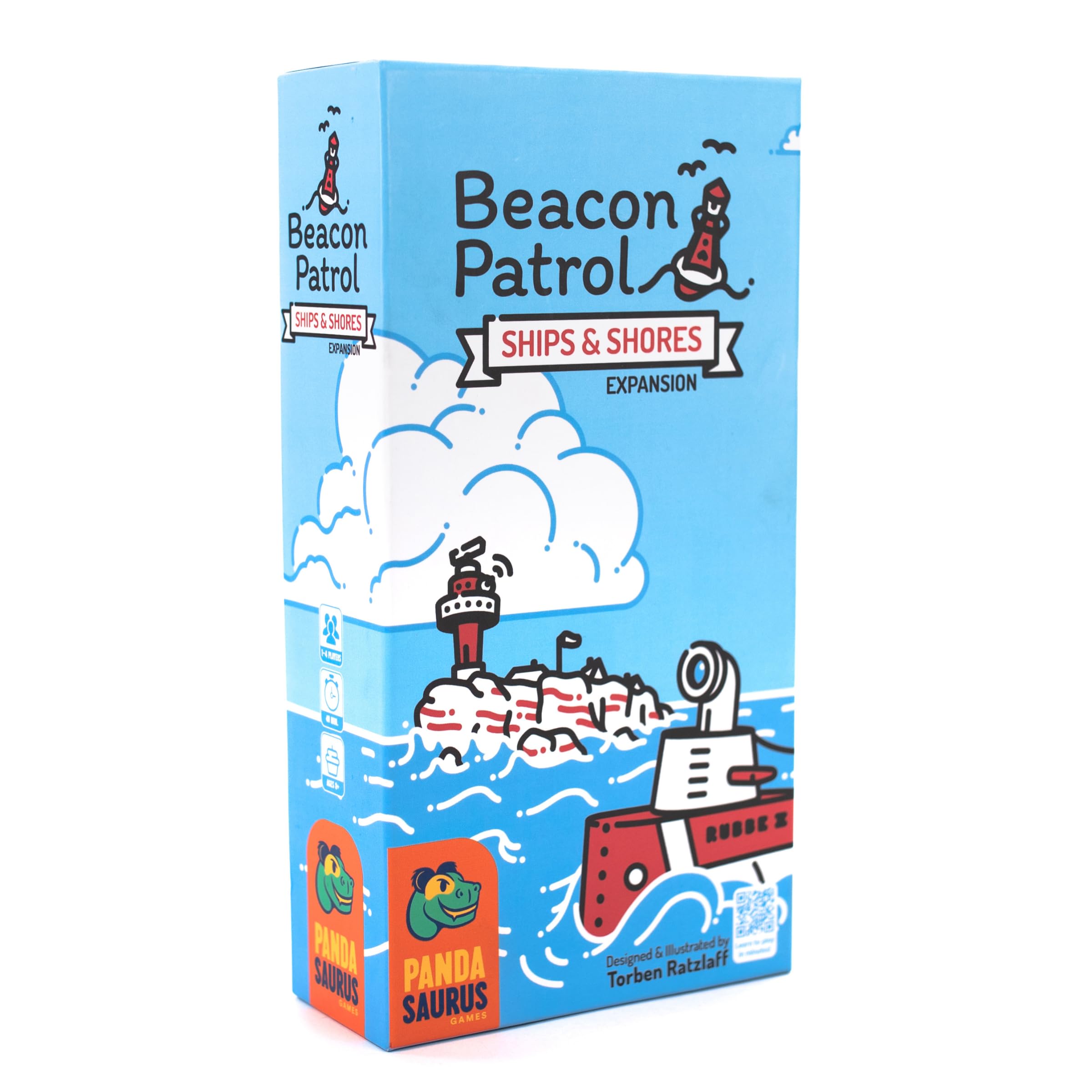 Beacon Patrol Ships & Shores Board Game Expansion - Enhance Your Coastal Defense Strategy Game! Cooperative Game for Kids & Adults, Ages 8+, 1-4 Players, 30-45 Min Playtime, Made by Pandasaurus Games