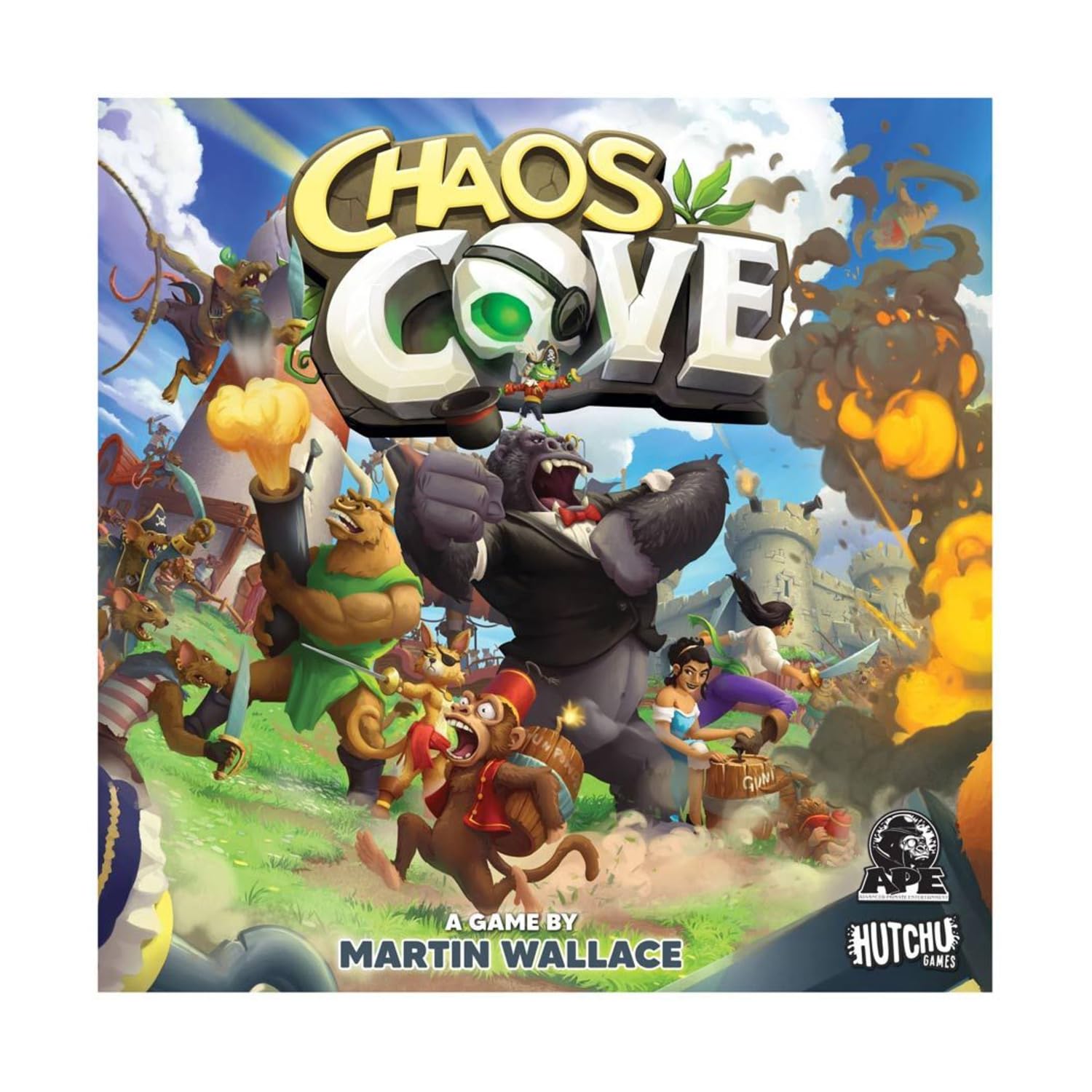 Chaos Cove | Board Game | APE Games | 2-4 Players | Ages 14+ | 120 Minutes | Designed by Martin Wallace | Fantasy | Pirates | Animals | Worker Placement | Semi Cooperative | Published 2024