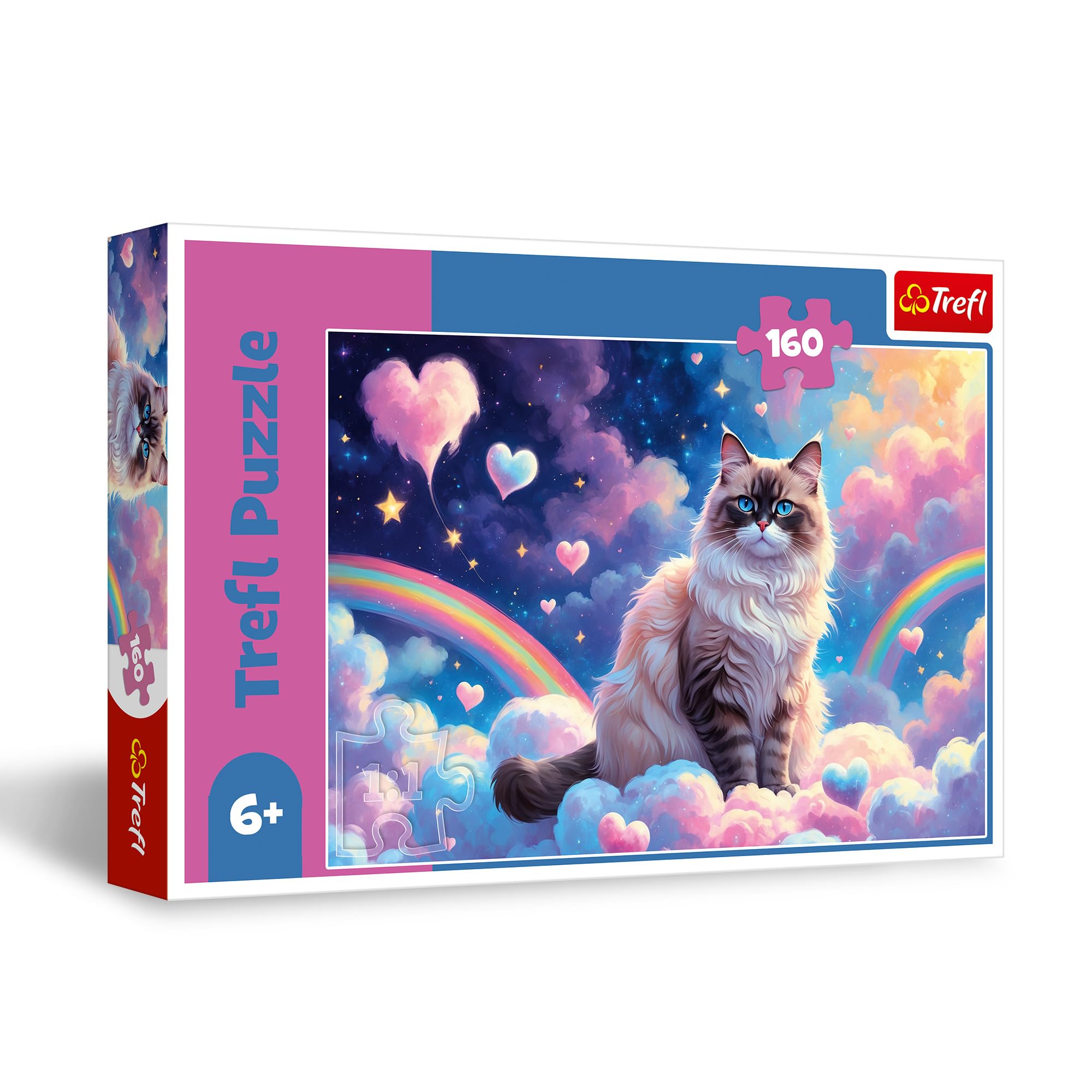 Trefl - Pet Cat - 160 Piece Puzzle - Colourful Puzzle with Cat in Clouds, Creative Entertainment, Fun for Children Aged 6 and Older