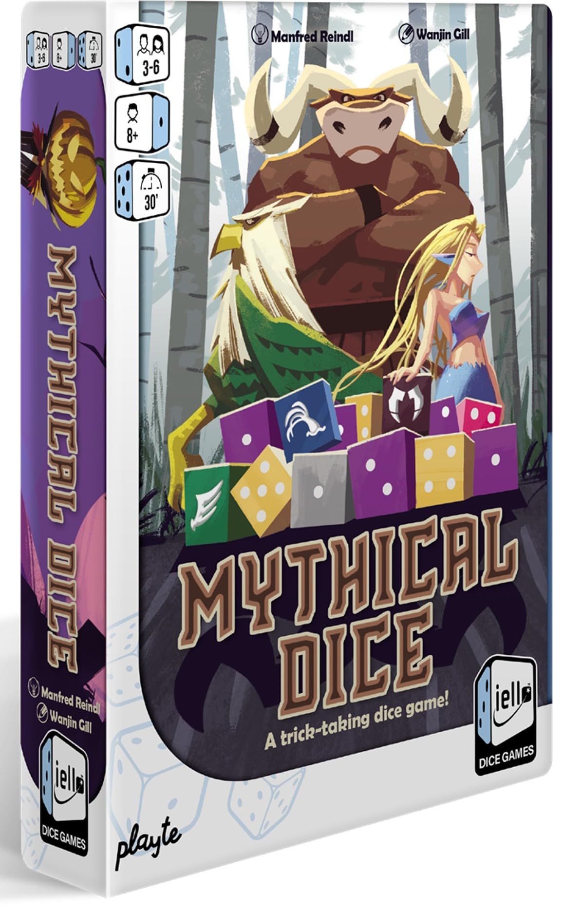 IELLO: Mino Dice - Family Bidding Board Game, Trick-Taking Dice & Card Game, Become Champion of The Labyrinth, Fantasy, Ages 8+, 3-6 Players, 30 Min