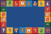 Farm Animal Seating Rug - 6ft x 9ft - Rectangle - Blue