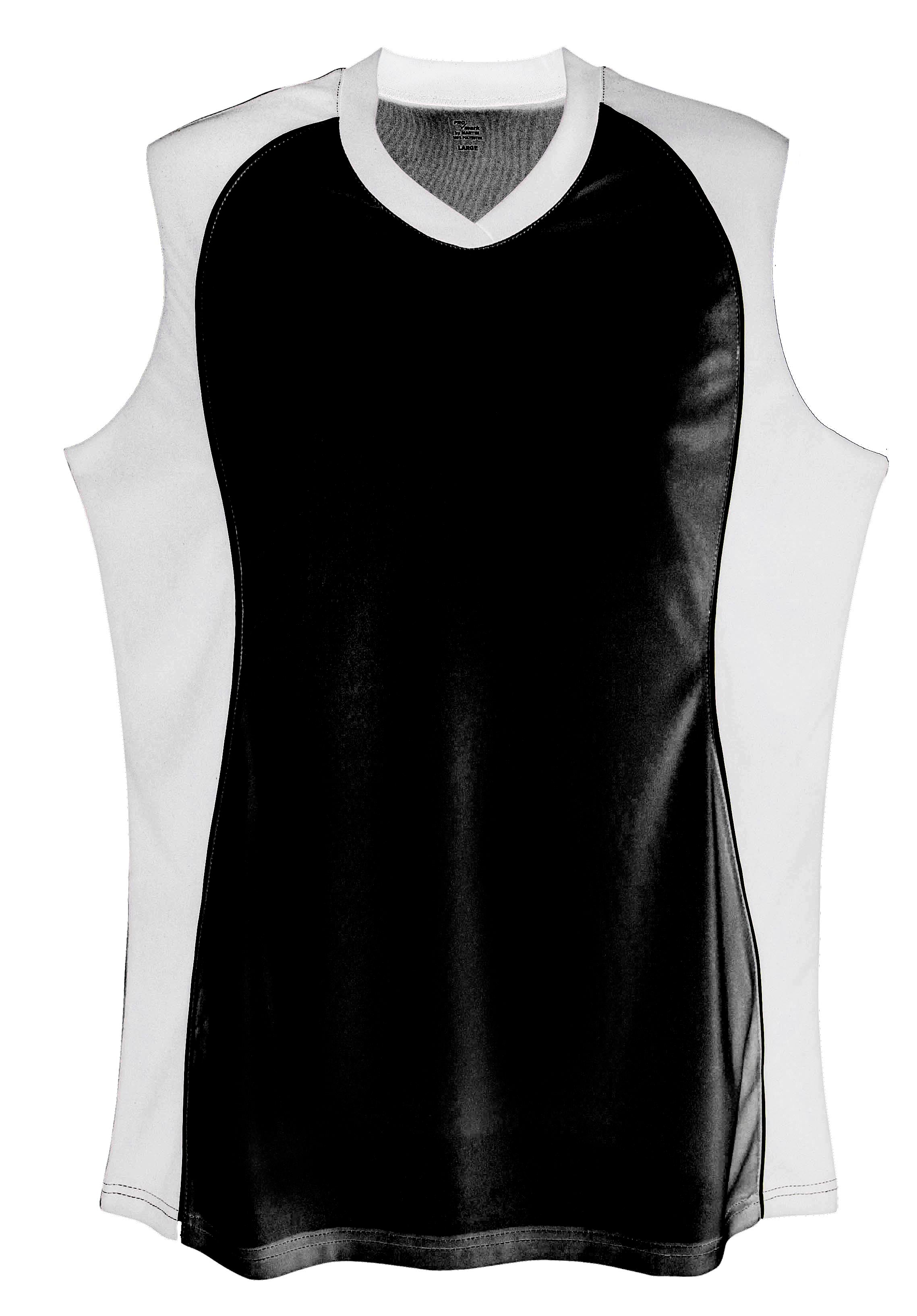 Sleeveless V Neck Jersey Girls-Black-Medium