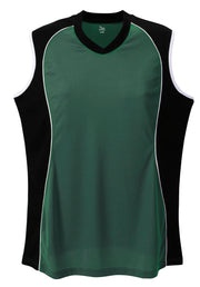 Sleeveless V Neck Jersey Girls-Darkgreen-Medium