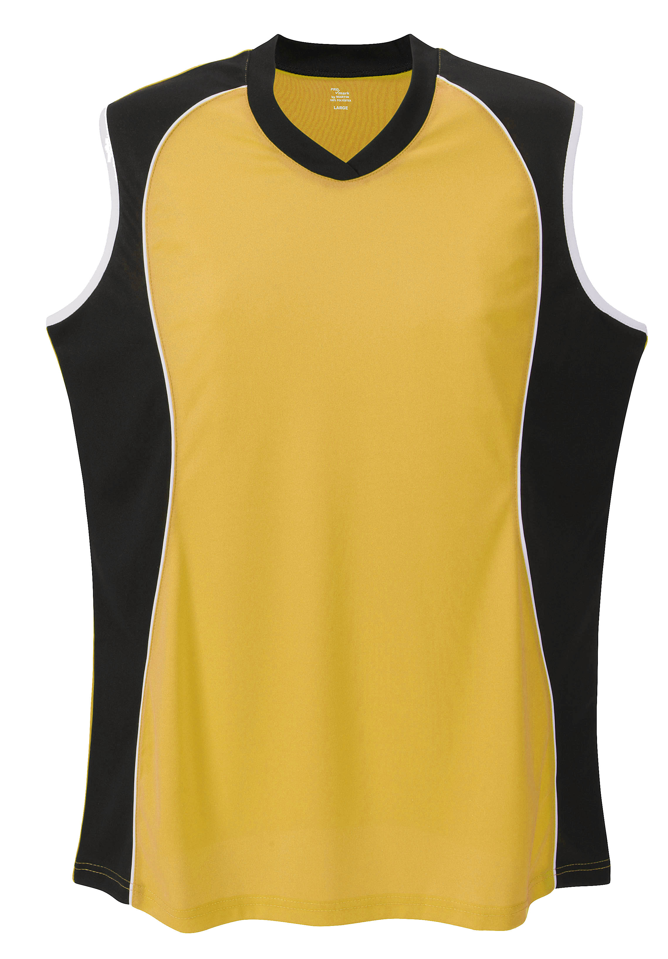 Sleeveless V Neck Jersey Girls-Gold-Large