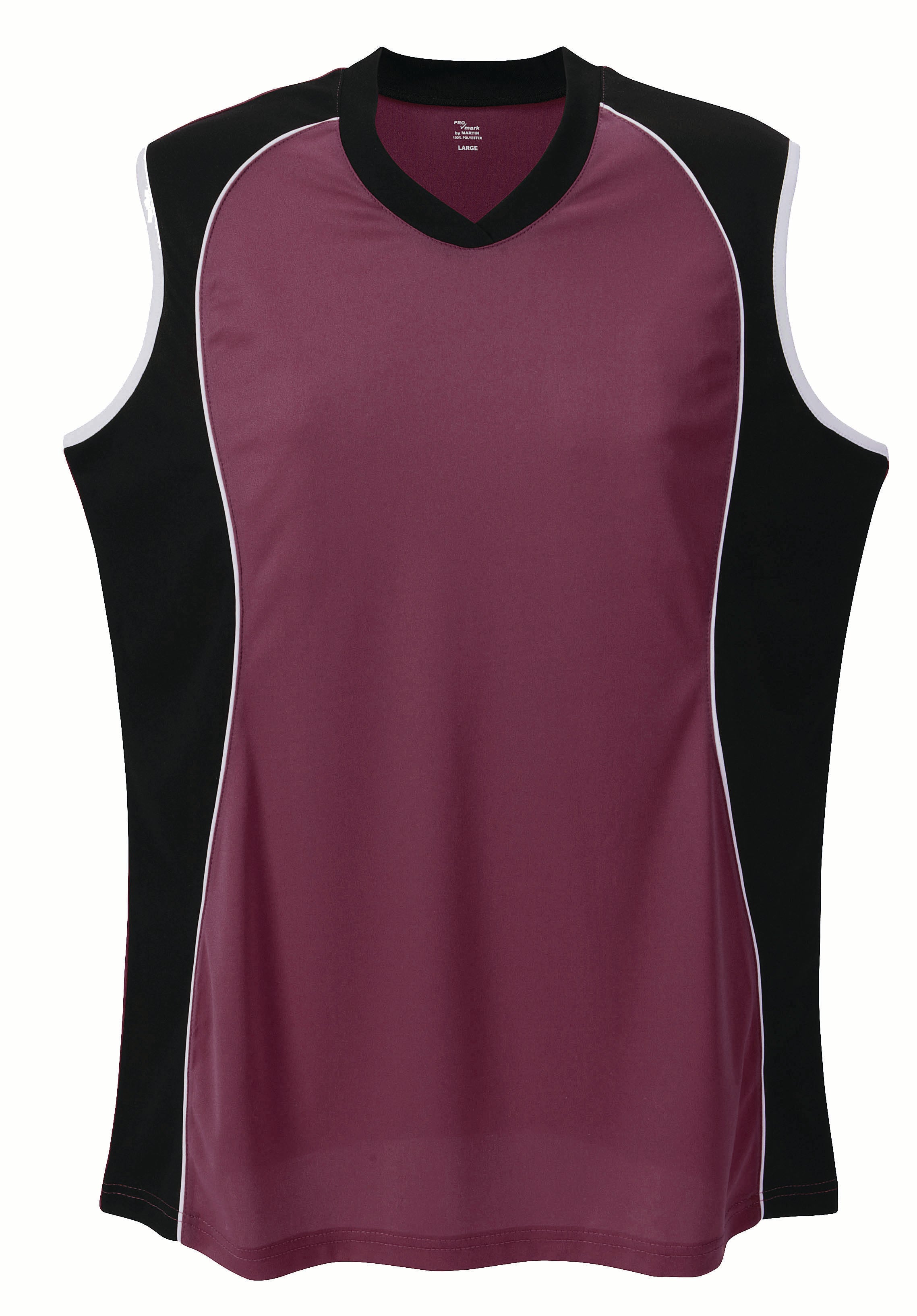 Sleeveless V Neck Jersey Girls-Maroon-Medium