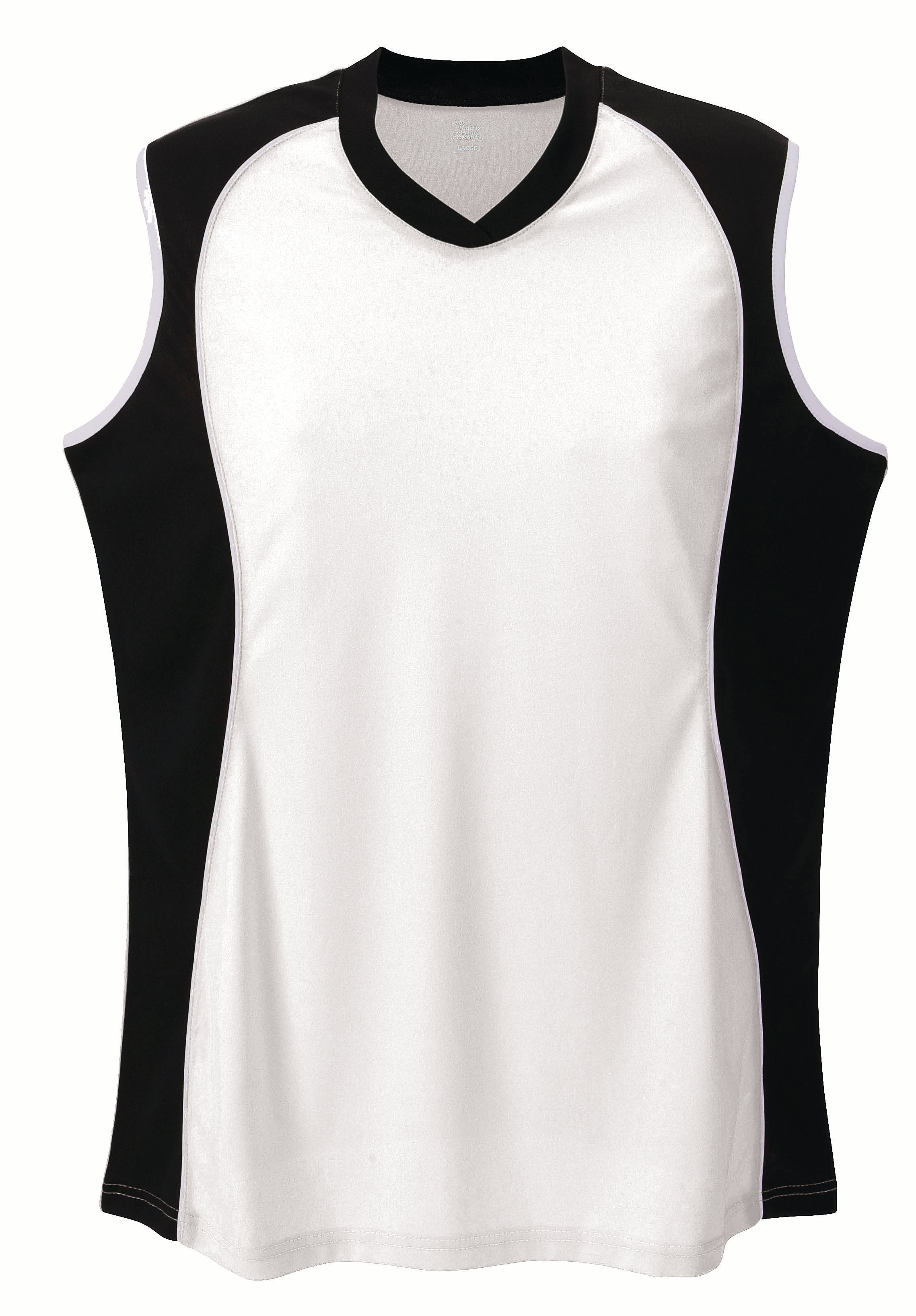 Sleeveless V Neck Jersey Girls-White-Small