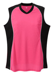 Sleeveless V Neck Jersey Women'S-Fuschia-Large