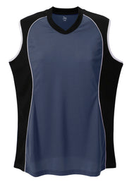 Sleeveless V Neck Jersey Women'S-Navy-Large