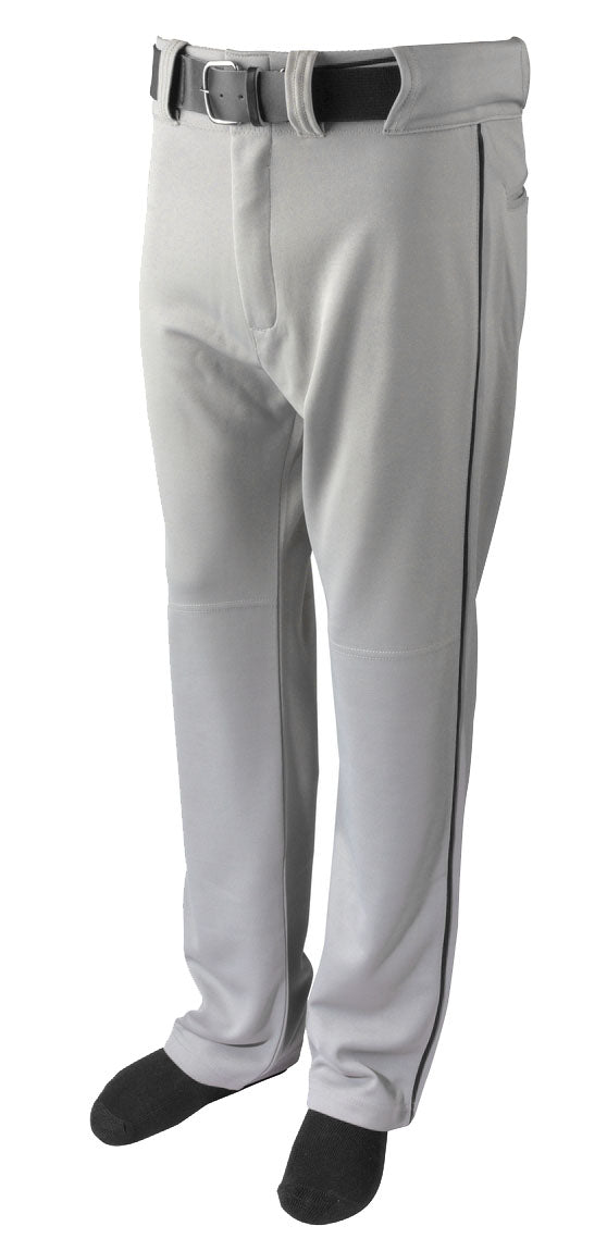 Baseball Pant W/ Piping-Grey/Black-Adult 2 Extra Large