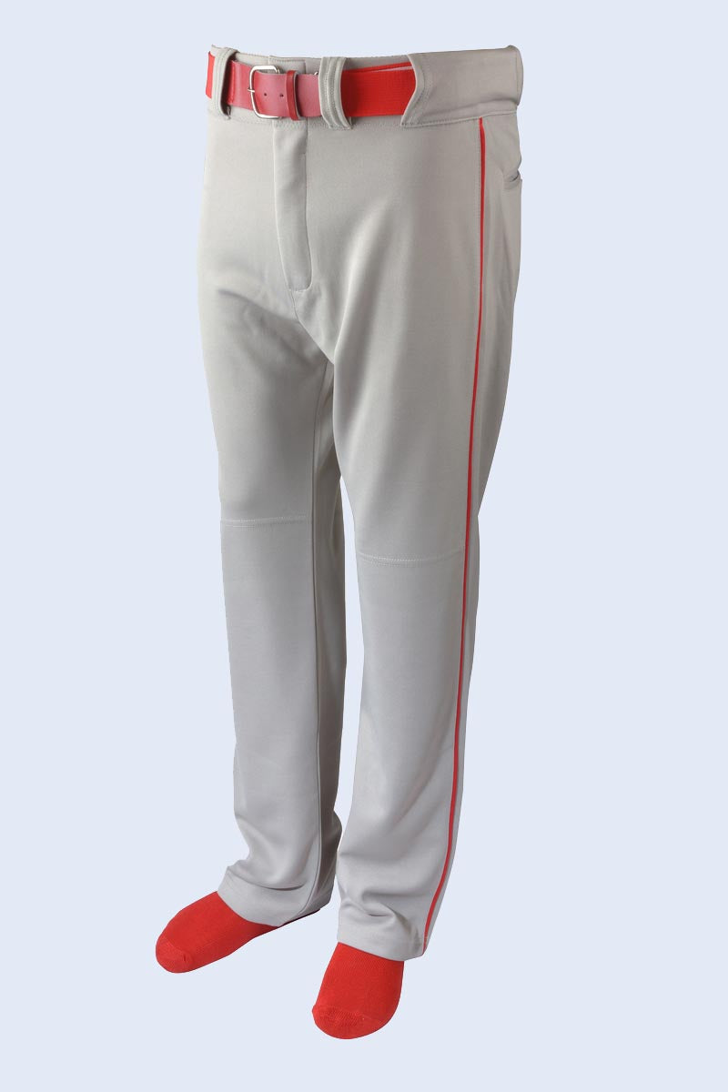 Baseball Pant W/ Piping-White/Red-Adult 2 Extra Large