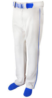 Baseball Pant W/ Piping-White/Royal-Youth Medium