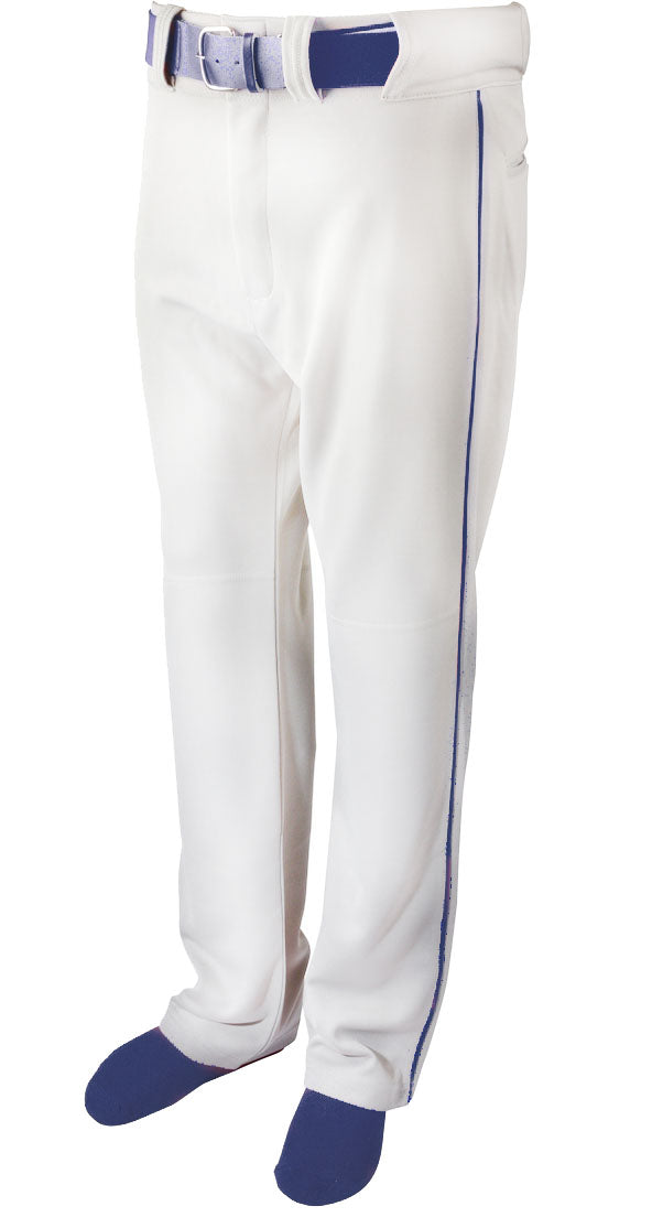 Baseball Pant W/ Piping-White/Navy-Adult Extra Large